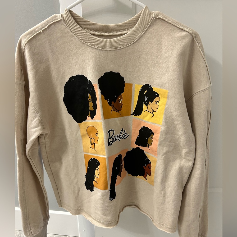 Juniors Cropped Barbie Sweatshirt